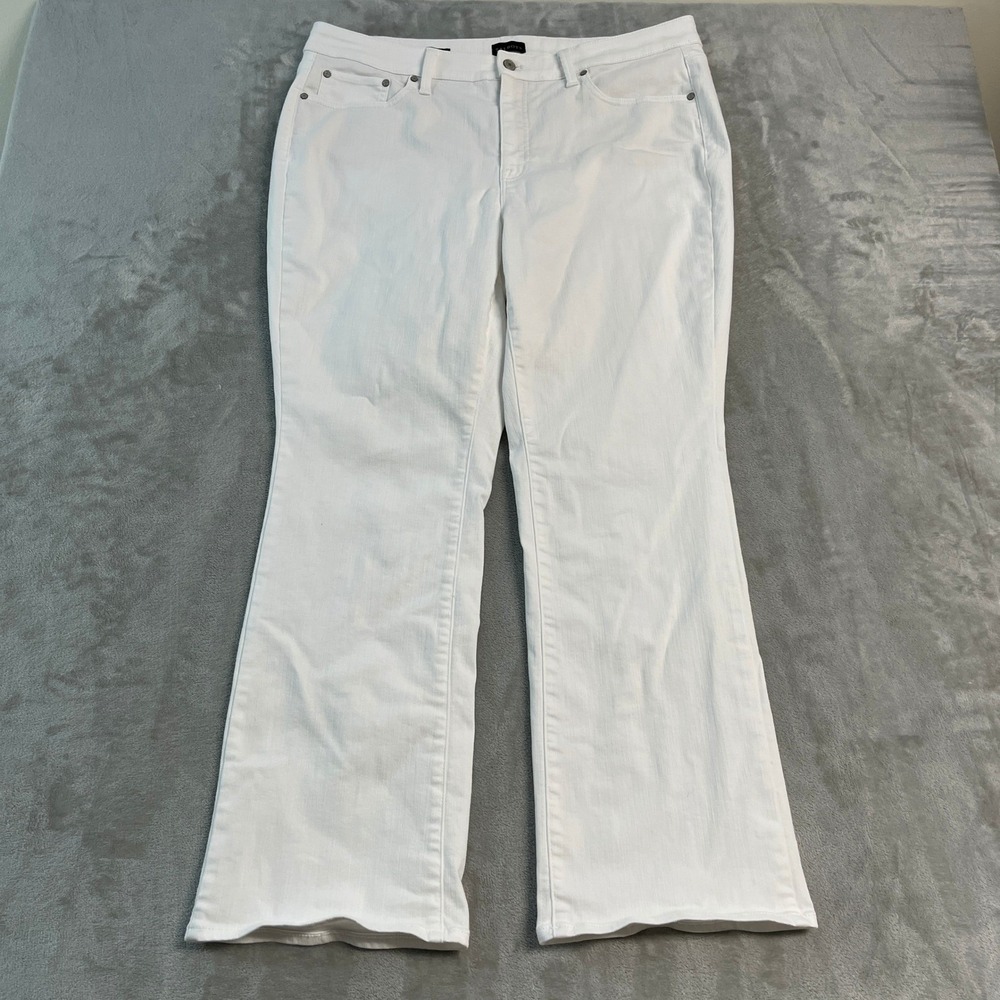 Talbots Barely Boot Jean Womens 16W (38x30) White Denim Stretch Pants Boho